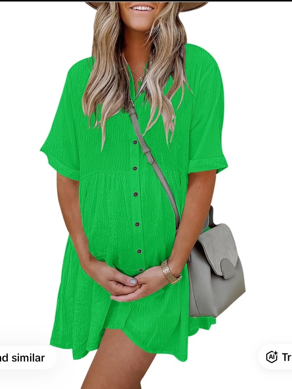 Green dress. Size XL dress. Collared dress. Flowy dress. Short sleeved dress.